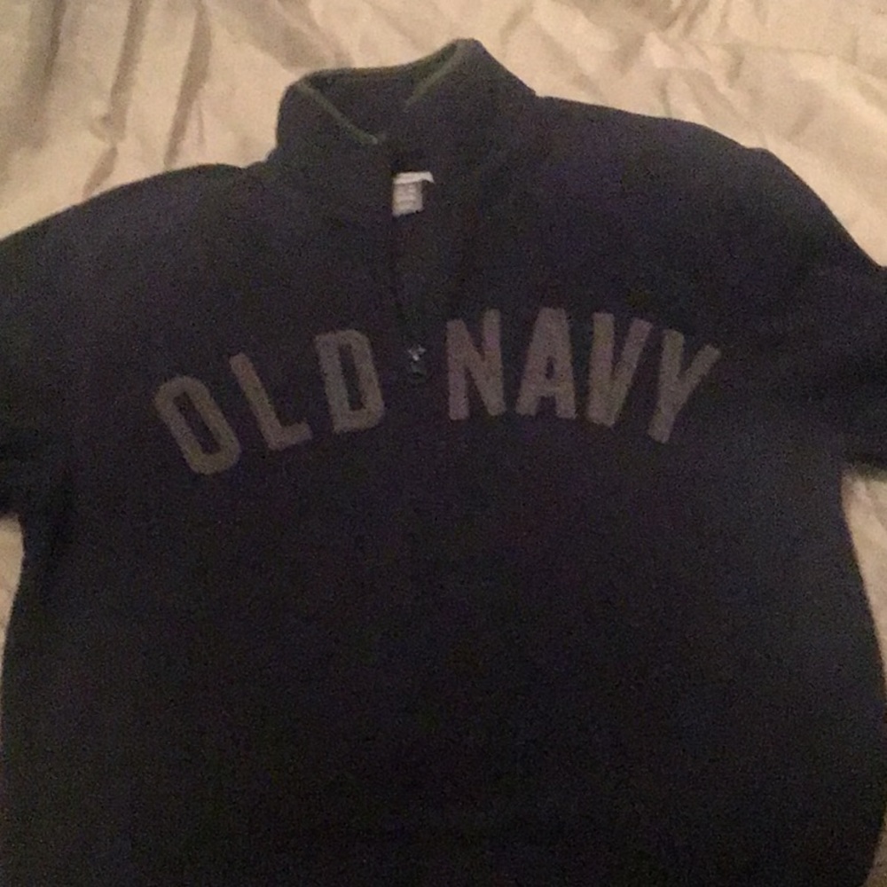 Old Navy 1/4 Zip Fleece Pullover Sweatshirt Navy Boys XL
